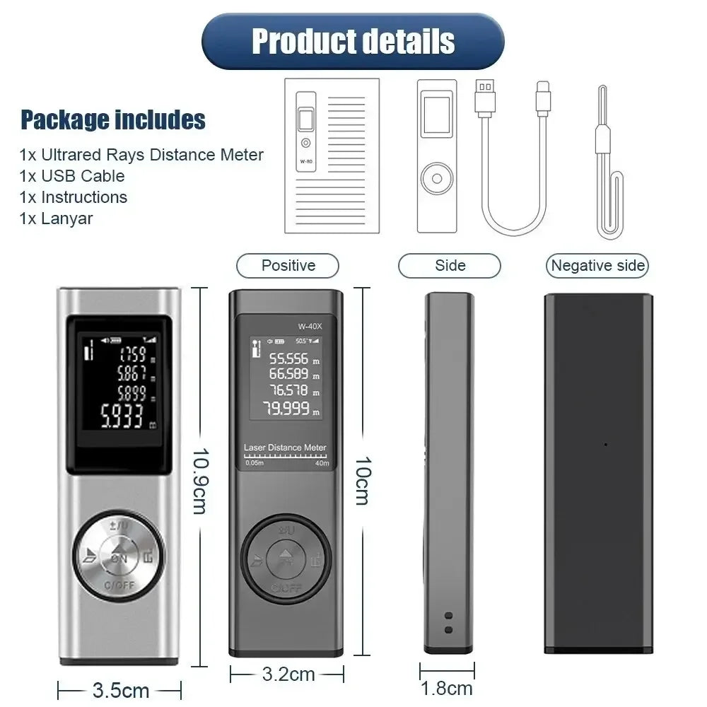 Portable Laser Rangefinder Tape Measure &ndash; Ultra Compact