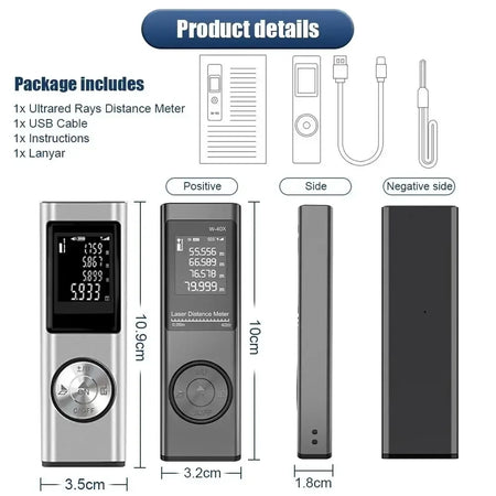 Portable Laser Rangefinder Tape Measure &ndash; Ultra Compact