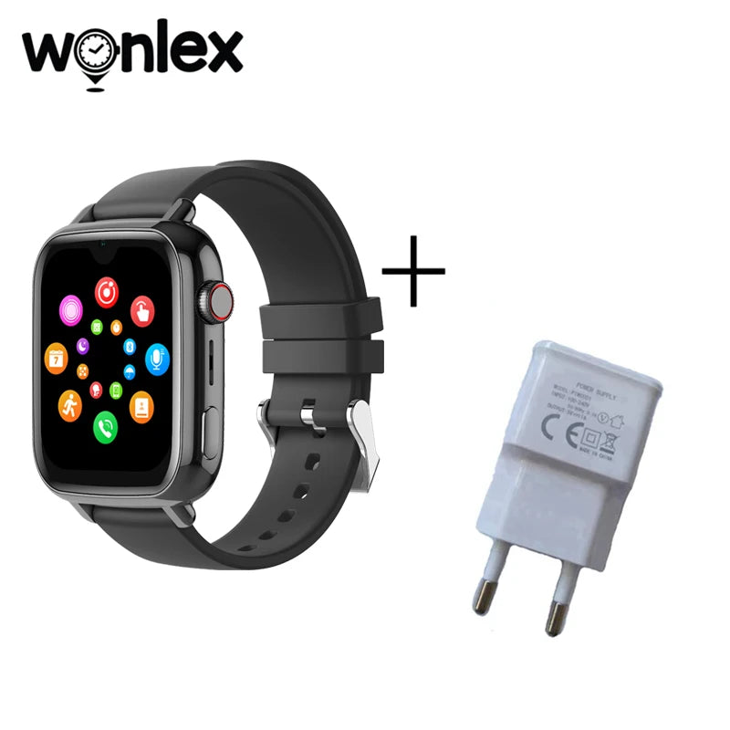 Wonlex 4G Kids Smart Watch with GPS, Video Call, and SOS Tracker black and plug