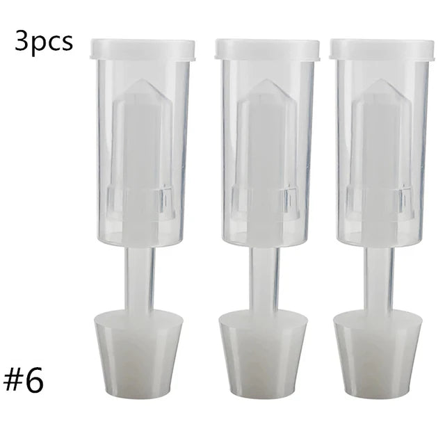 Plastic Homebrew Airlock Set &ndash; Silicone Grommets Included 3pcs Number 6