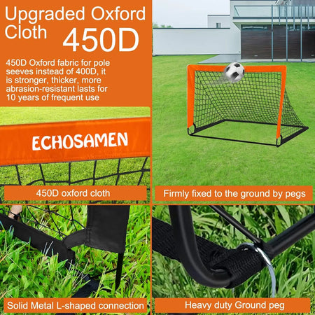 NoEnName Portable Pop-Up Soccer Goals for Indoor and Outdoor Training