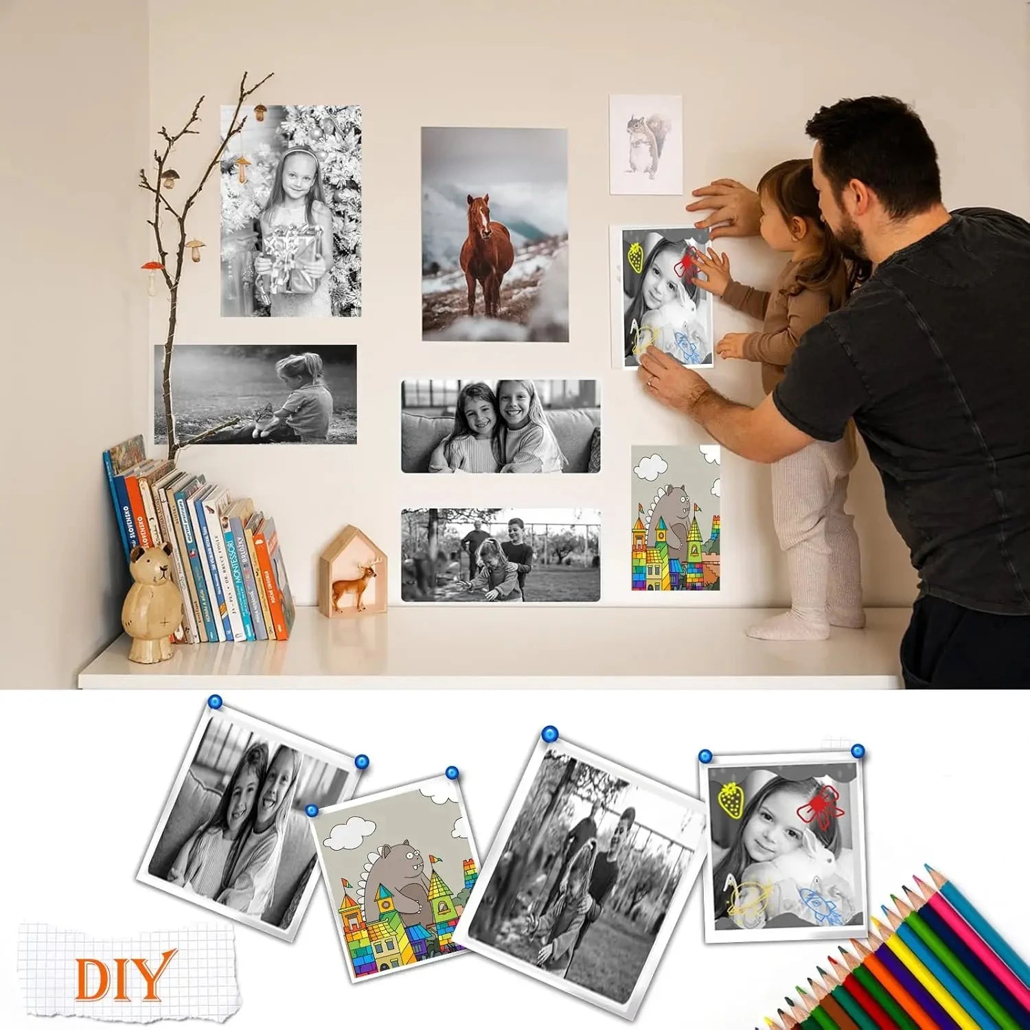 Kids Instant Camera Print Paper Rolls - White Non-Adhesive 57mm