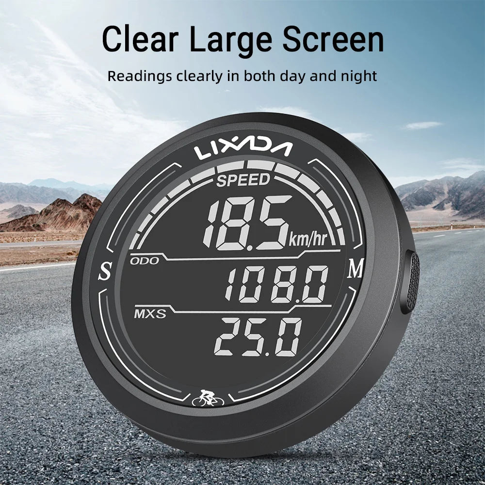 Lixada Wired Bike Speedometer Round &ndash; Waterproof IPX6