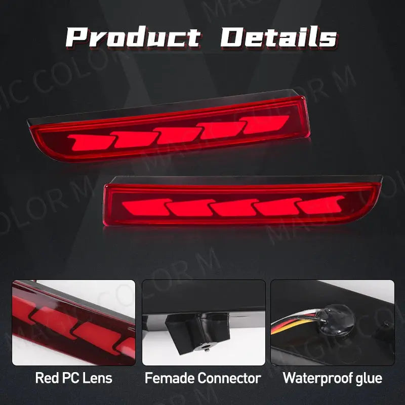 LED Rear Bumper Reflector Lights For Mitsubishi Lancer Evo Evolution ASX Outlander Sport RVR Dynamic Turn Signal Tail Brake Lamp by InterCyprus Trading Ltd