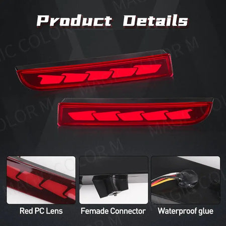 LED Rear Bumper Reflector Lights For Mitsubishi Lancer Evo Evolution ASX Outlander Sport RVR Dynamic Turn Signal Tail Brake Lamp by InterCyprus Trading Ltd
