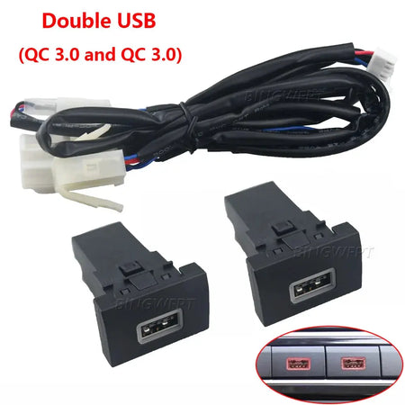 Car Charger QC3.0 Type C PD Dual USB Interface Socket Auto Phone Fast Charging Adapter Button For Volkswagen POLO 2011-2013 by InterCyprus Trading Ltd