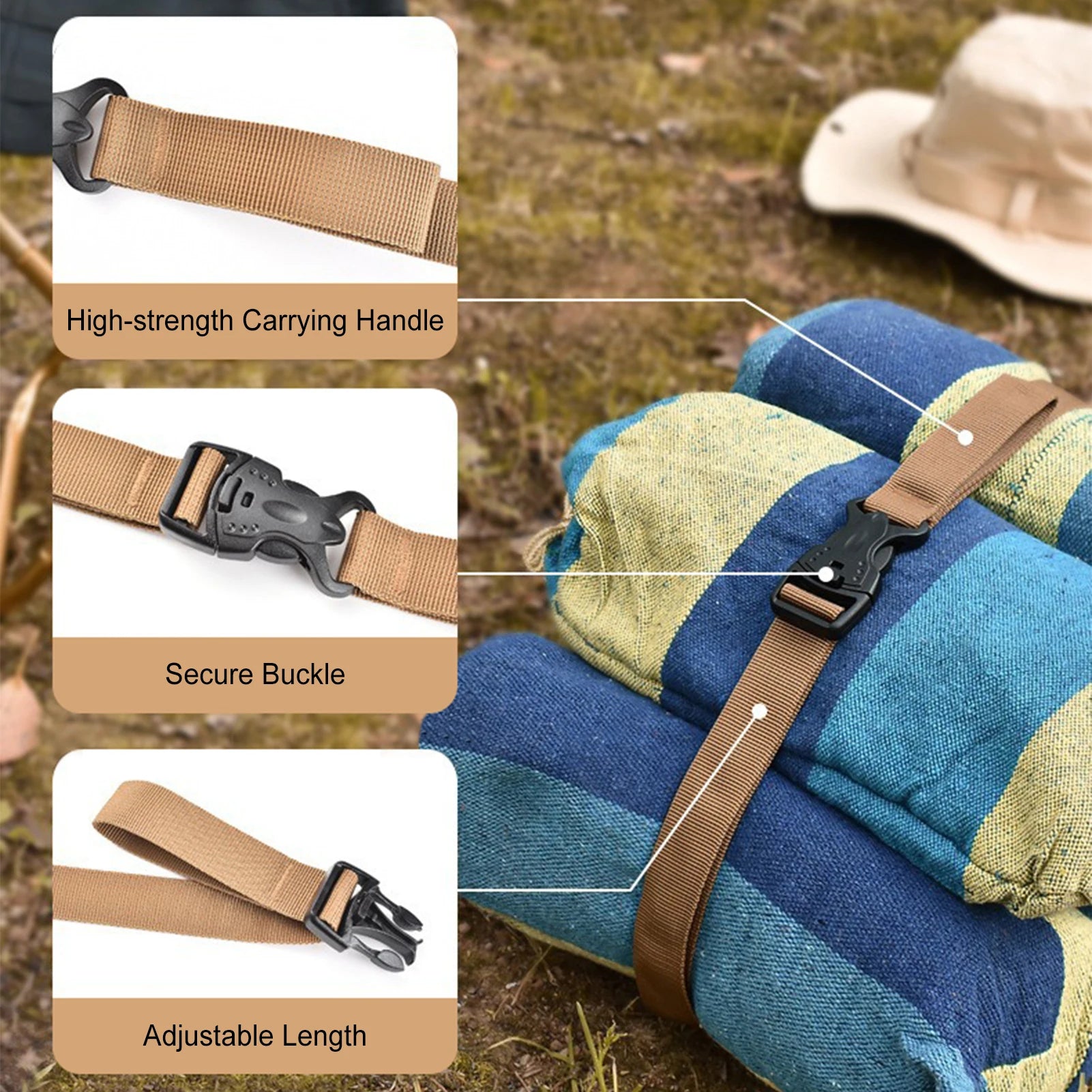 4 Packs 53X1 Inch Adjustable Utility Strap &ndash; Versatile Outdoor Luggage Security