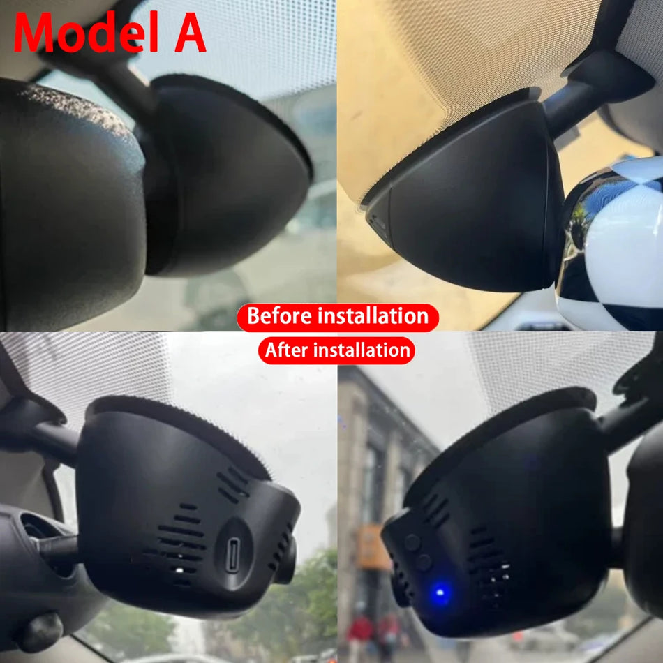 Mini Clubman Kamera do auta 4K Přední a Zadní, WiFi Plug and Play Záznamník