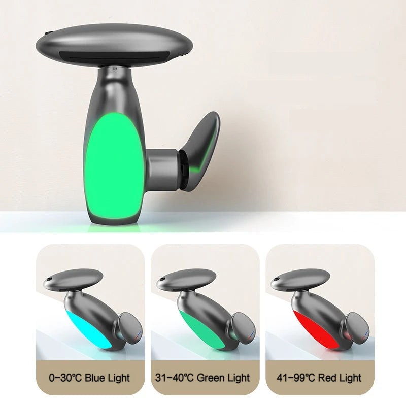 LED Temperature Sensor Basin Faucet with Color Changing Light for Deck Mounted Single Hole