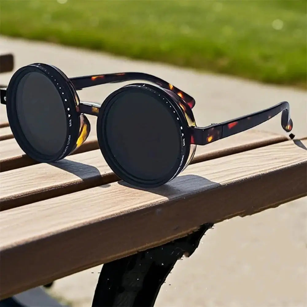 ND9 Retro Punk Sunglasses &ndash; Polarized UV Protection 52mm amber / CHINA