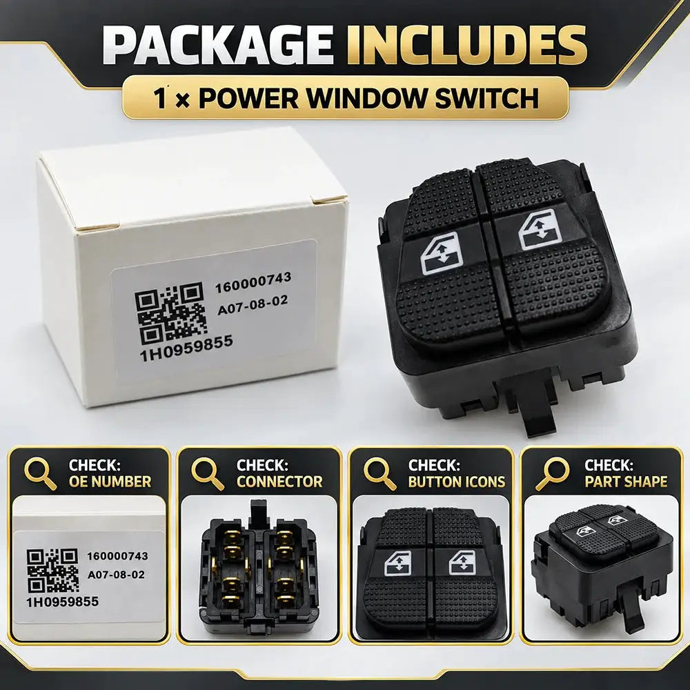 Power Window Switch 12 Pin 1H0959855 For VW Golf Mk3 Vento Jetta LHD by InterCyprus Trading Ltd