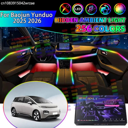 For Baojun Yunduo 2025 2026 EQ100 RGB Car Interior Ambient Lights Strips Breathing Lighting Kit App Control LED strips Auto Part by InterCyprus Trading Ltd