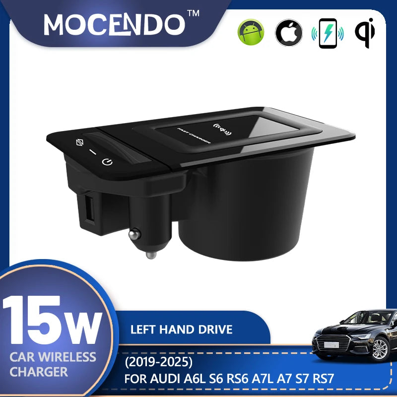 Chargeur Sans Fil Charge Rapide pour Audi A6L S6 RS6 A7 A7L S7 RS7