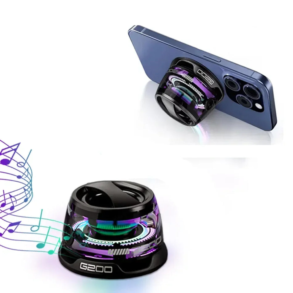 Compact Bluetooth Speaker G200 with RGB Lighting, Magnetic Mount, and 7-Hour Playback Battery