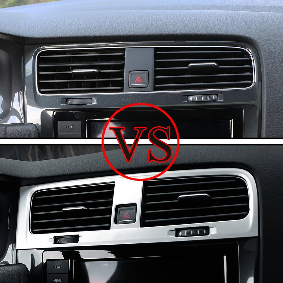 Volkswagen Golf 7 MK7 Center Console Air Vent Panel Trim ABS Silver