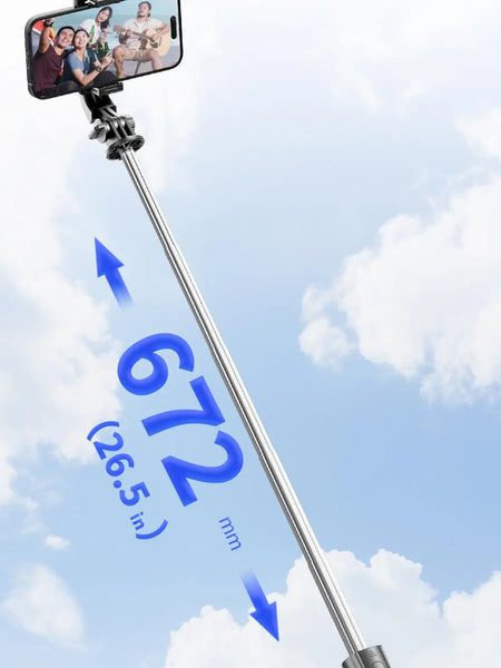 CrownQu Wireless Selfie Stick Tripod &ndash; 360 Degree Rotatable With Detachable Remote