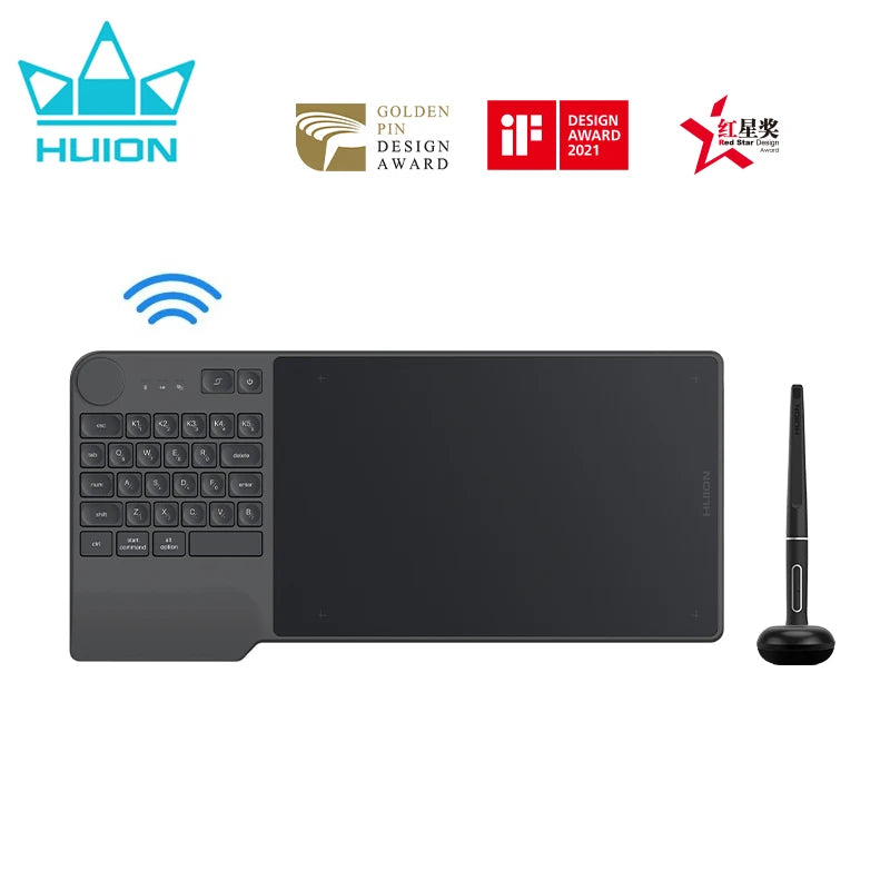 Huion KD200 Inspiroy Keydial Trådlös Grafikplatta med Bluetooth 5.0