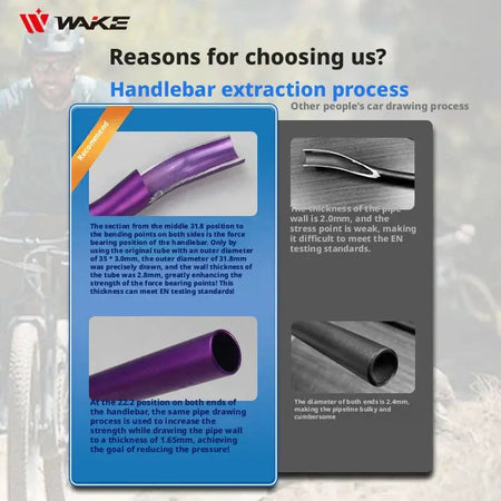 WAKE 55mm Riser Bike Handleabr MTB Bike Handle Bar 720/780mm Bicycle Riser Bar Aluminum Alloy Bicycle Handlebar for DownHill by InterCyprus Trading Ltd
