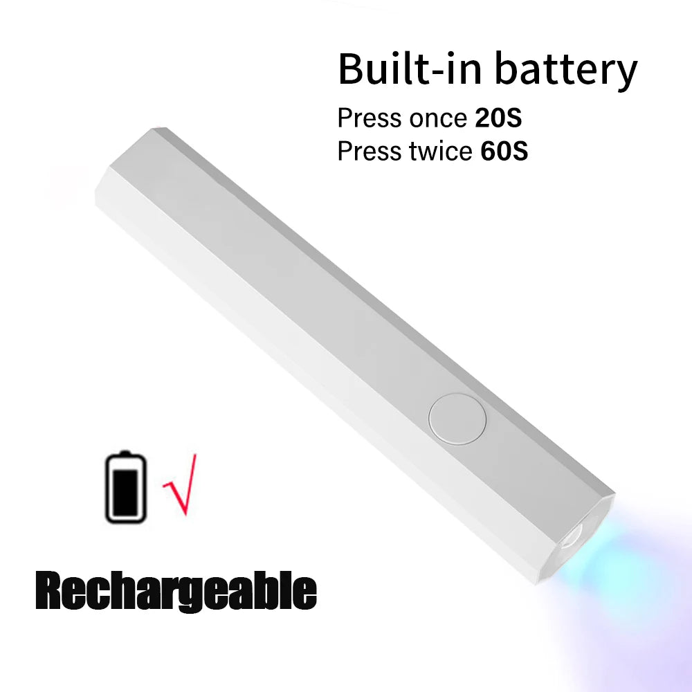 Handheld Quick Dry Nail Dryer Machine &ndash; USB Rechargeable White-Rechargeable