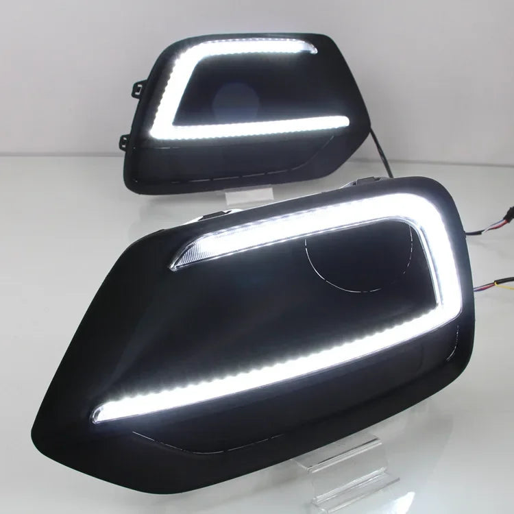 DRL Žibintai Chevrolet Trax 2017 2018 Balti DRL ir Geltoni Posūkio Signalai Chromo ABS Korpusas Patvarūs LED Moduliai