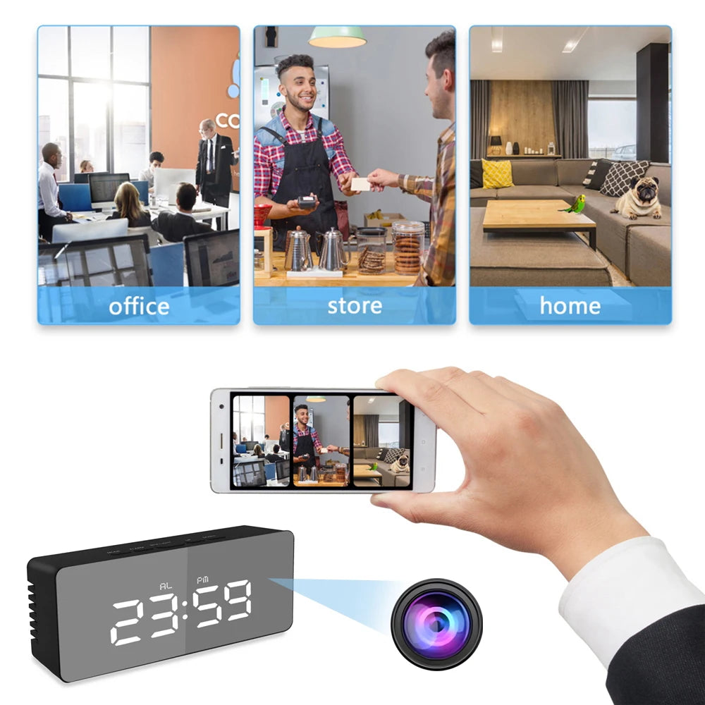 OCkic WiFi Mini Camera &ndash; HD 1080P Dual Alarm Clock Monitor