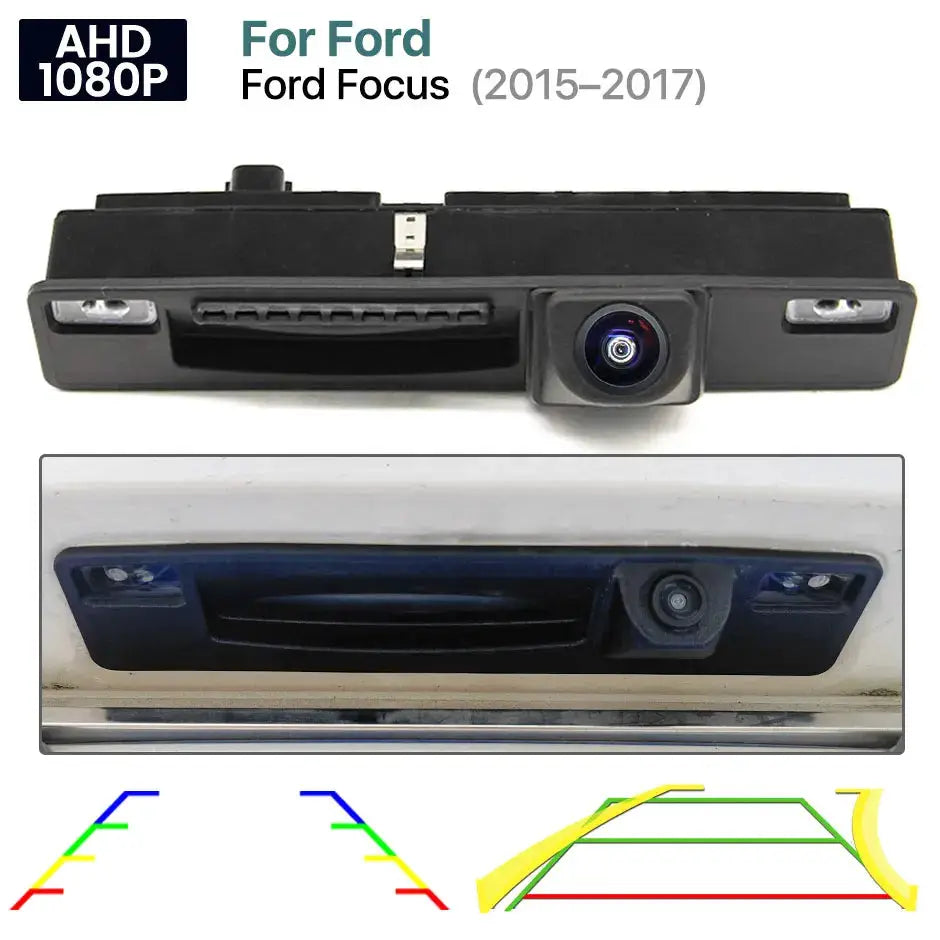 170° AHD 1080P Dynamic Trajectory Car Rear View Trunk Handle Camera For Ford Fiesta MK8 HB Focus Mk4 2015~2022 Android DVD by InterCyprus Trading Ltd