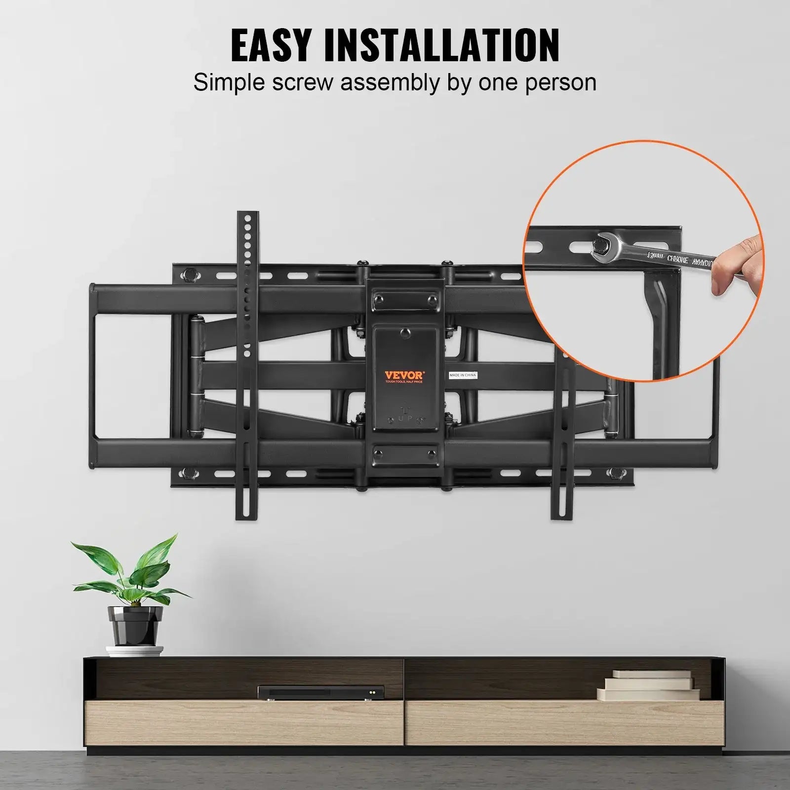 Full Motion TV Wall Mount For 26 To 90 Inch TVs
