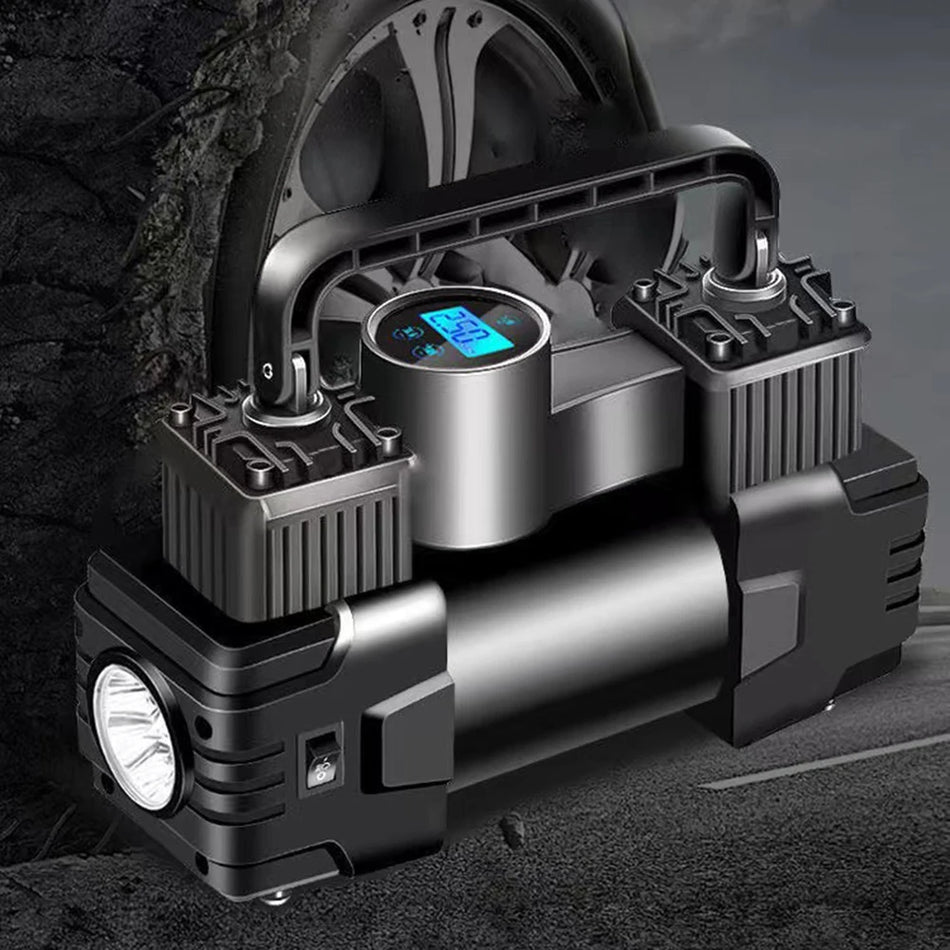 12V 150 PSI Avtomobilska pnevmatika črpalka z merilnikom dvojni valj