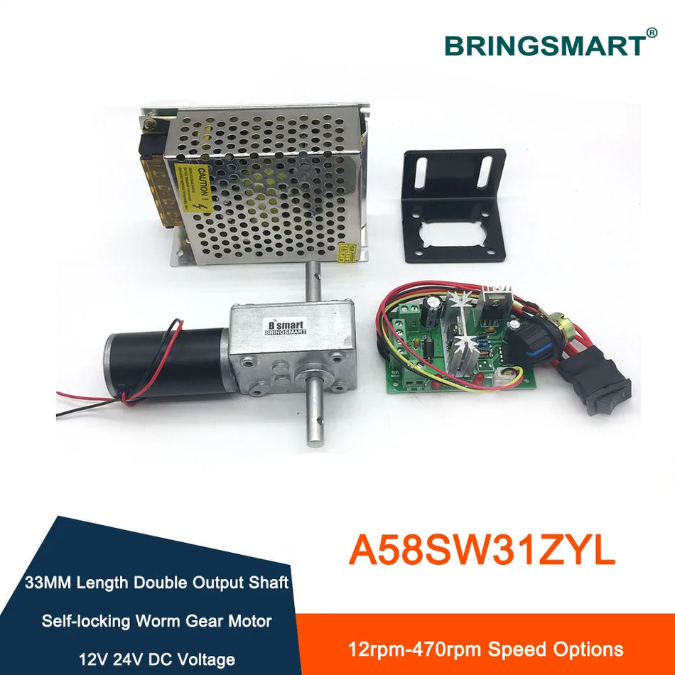 12V Διπλός Άξονας DC Μοτέρ Κοχλία με Γρανάζι Υψηλής Ροπής Αυτοκλειδωτικό για Ρομπότ