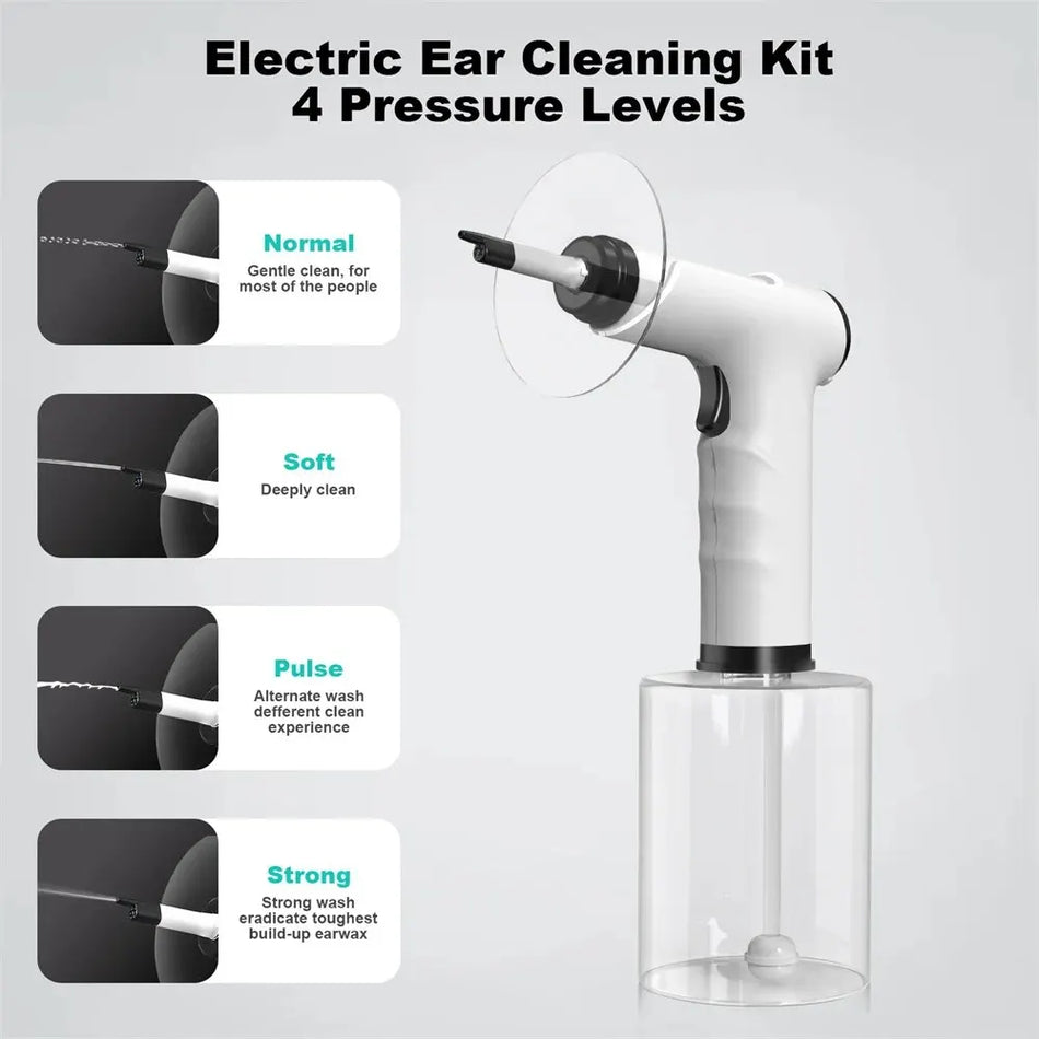 Electric Ear Wax Removal Kit With Spray Safe Water Ear Cleaner, 4 Pressure Settings