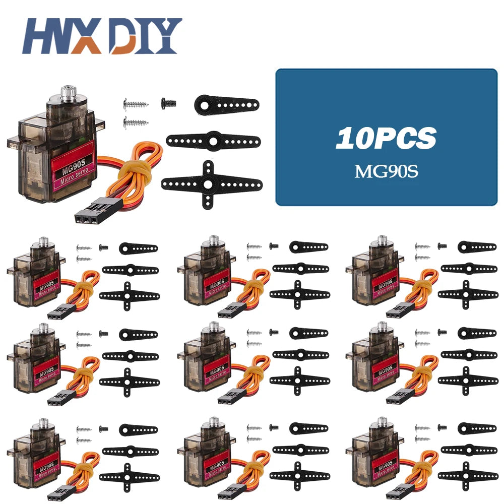 MG90S Micro Servo Motor &ndash; High Precision 180 Degree Rotation 10pcs-Plastics Gear