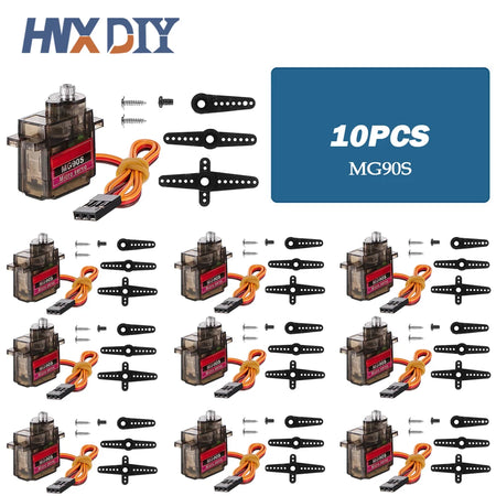 MG90S Micro Servo Motor &ndash; High Precision 180 Degree Rotation 10pcs-Plastics Gear