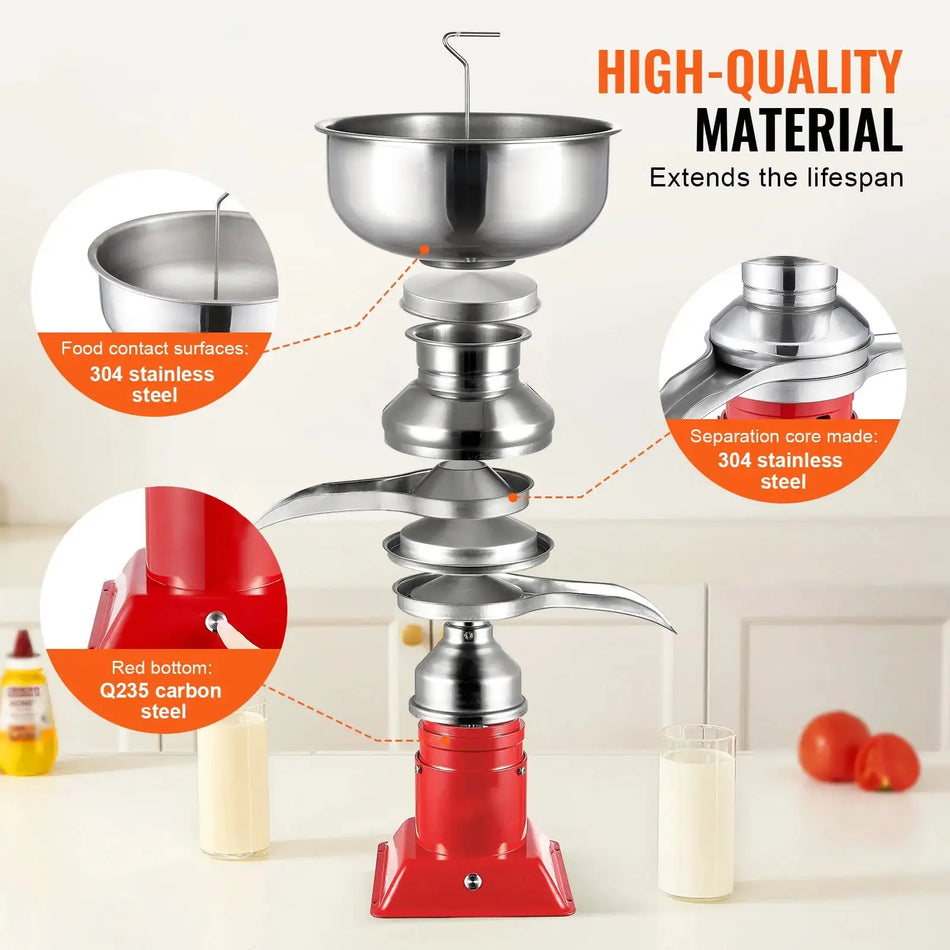 Goat Milk Cream Separator 304 Stainless 100LPerH