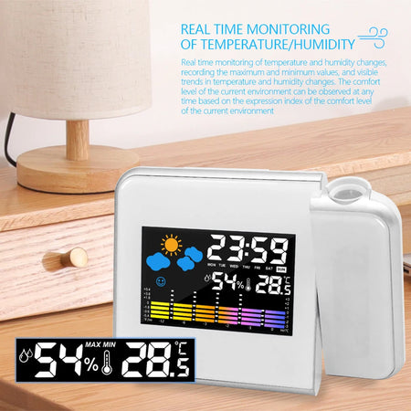 VKTECH LED Projector Smart Alarm Clock with Night Backlight