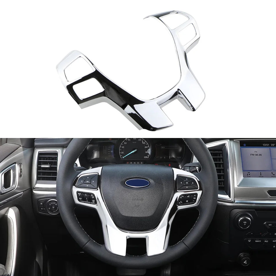 Coperchio pannello pulsante volante in cromo per Ford Ranger Everest 2015-2021 aggiornamento accessorio interno