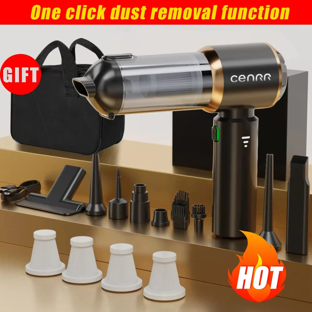 CENRR 998000PA Car Vacuum Cleaner - Cordless, Powerful, and Portable MAX Black 4hepa Plus