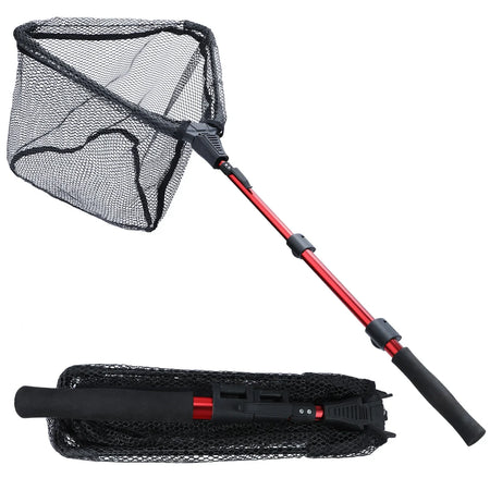 Sougayilang Folding Telescopic Fishing Landing Net - 65-112cm Red 3section 112cm