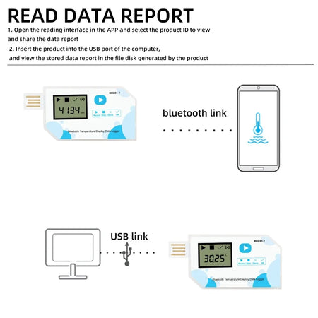 BUL01-T 60 Day LCD Data Logger &ndash; Bluetooth Temp Recorder