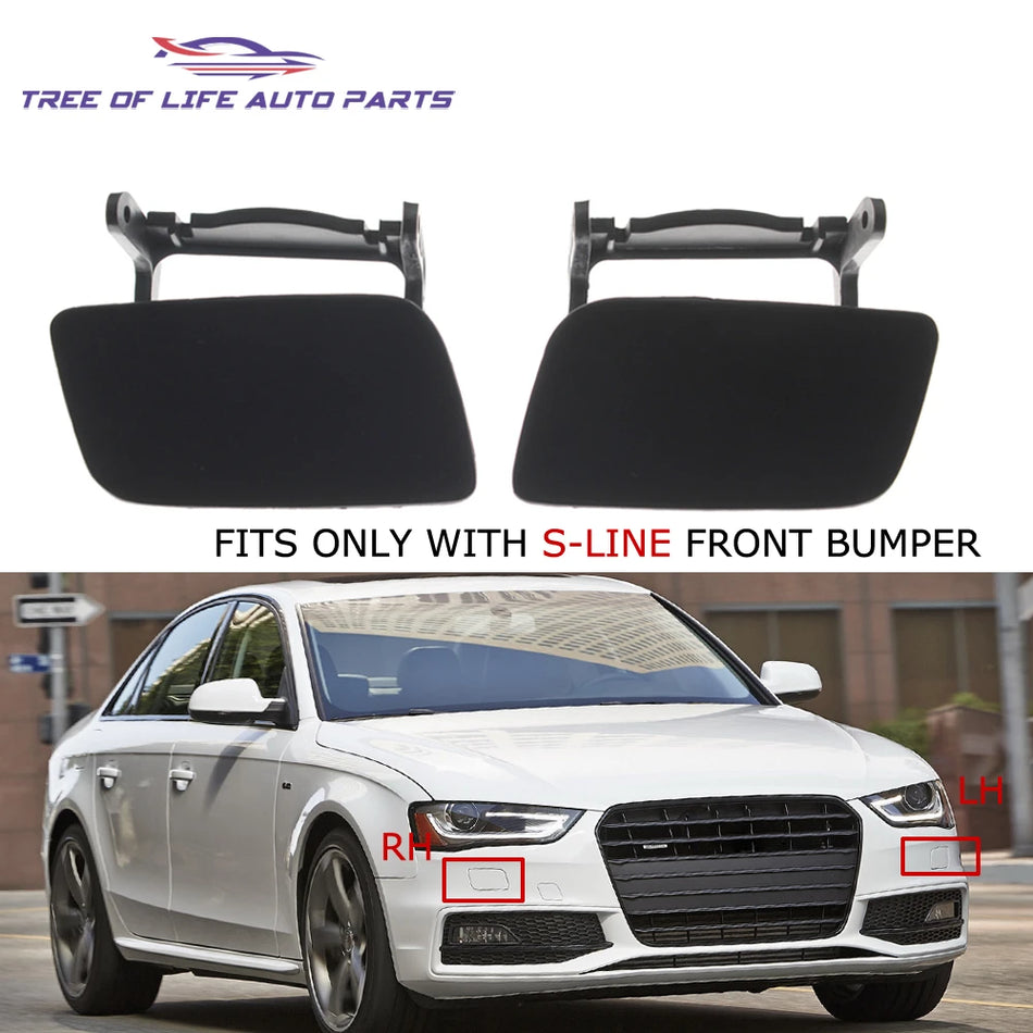 Пара крышек форсунок омывателя фар для Audi A4 S-Line 2012-2015 передний бампер пластиковый