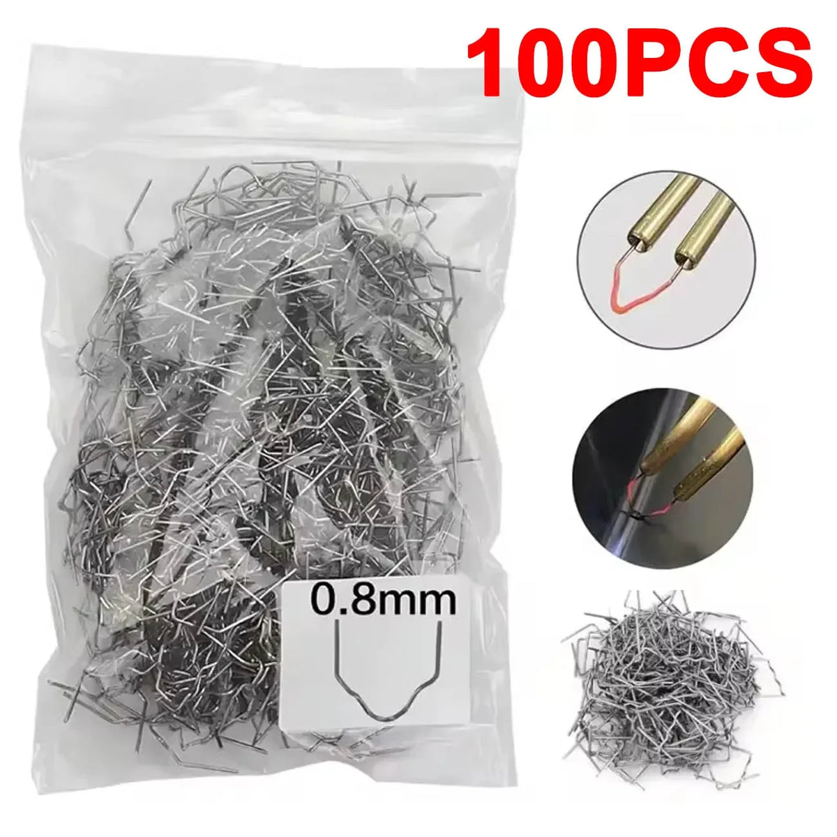 Car Bumper Repair Kit - Plastic Welding Hot Stapler for Auto Sheet Metal 0.8MM 100Pcs D