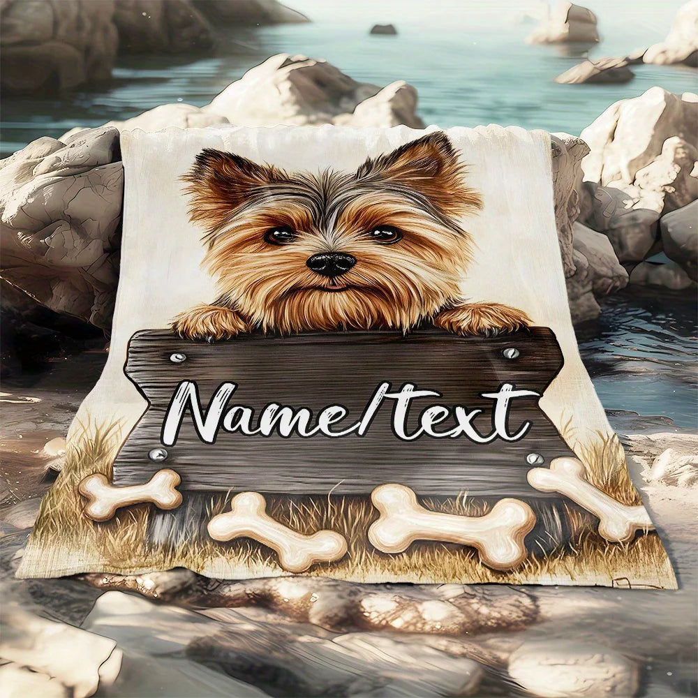 Customizable Yorkshire Puppy Blanket &ndash; Lightweight Durable