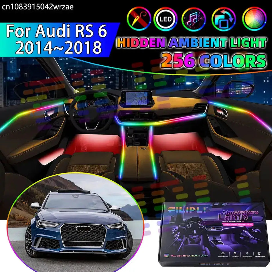 RGB-Innenraum-Ambient-LED-Lichtstreifen mit App-Steuerung für Audi RS 6 C7