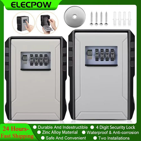 Elecpow 4 Digits Password Key Box &ndash; Weatherproof Anti Theft