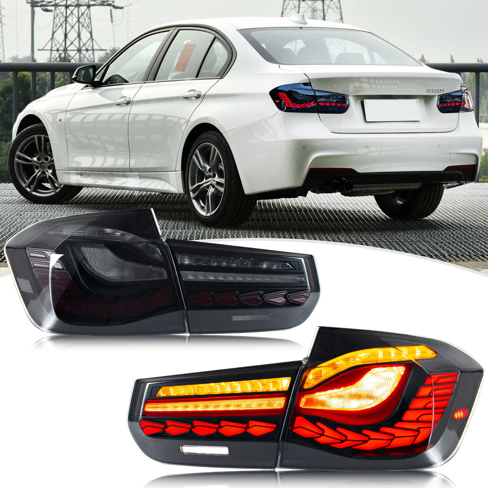 Xunder BMW Seria 3 LED tylne światła F30 F80 M3 2013 do 2018 dynamiczny sekwencyjny kierunkowskaz czarny tylny zespół lamp