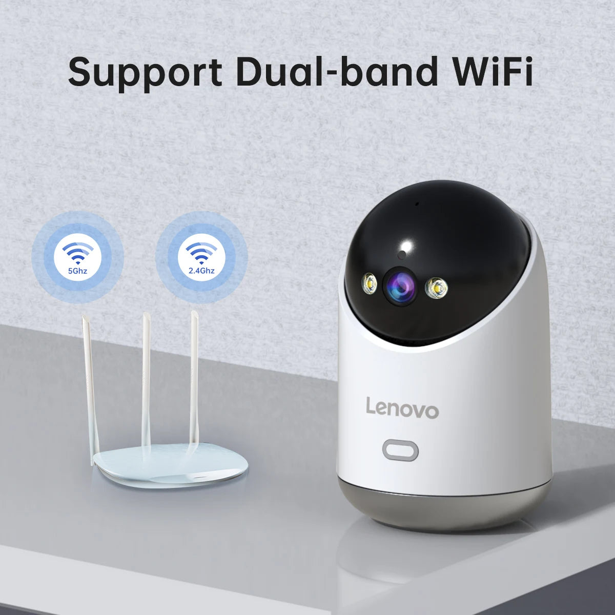 Lenovo 3MP HD WiFi Camera - Smart Indoor Security with Auto Tracking