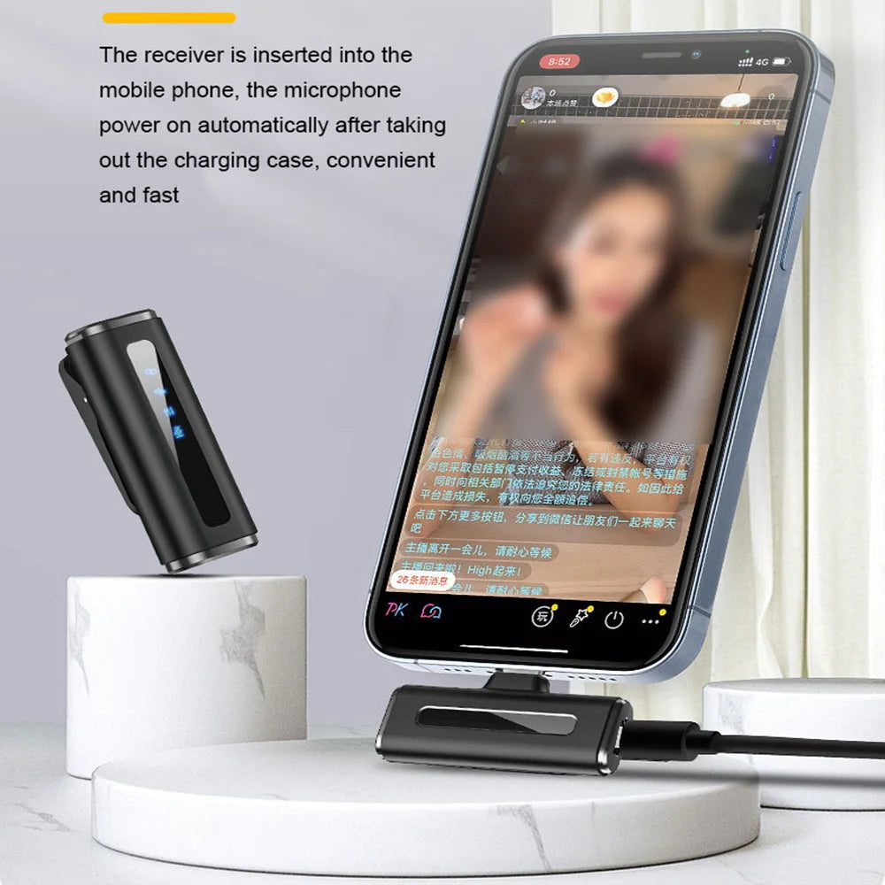 YESSKO Wireless Lavalier Microphone with Noise Reduction and Charging Box