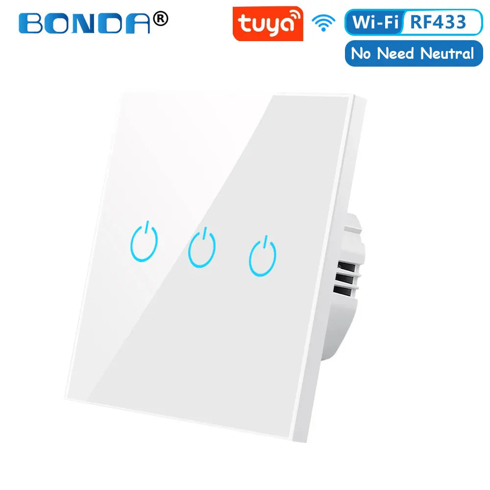 BONDA Smart Switch with Alexa &amp; Google Home Control - No Neutral Required 655N-White-03