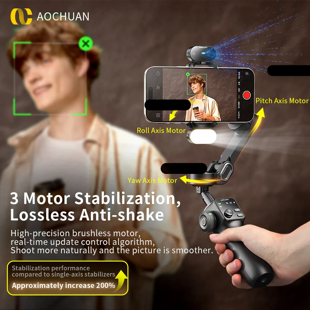 AOCHUAN Smart V8 &ndash; Anti-Shake Face Tracking Stabilizer