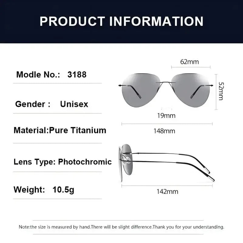 CLLOIO Ultralight Titanium Sunglasses &ndash; Photochromic