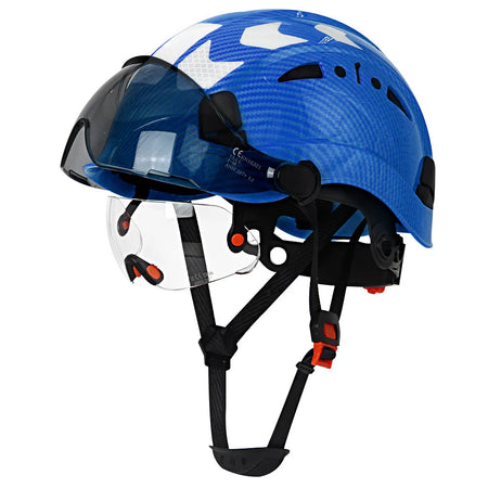 CR08 Safety Helmet With Bright Color Goggles - Lightweight Double Goggles B